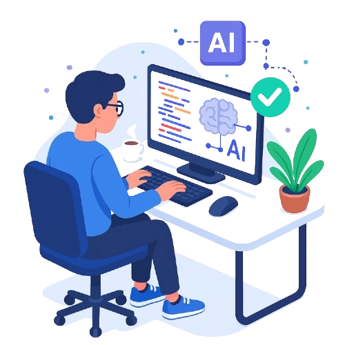 Illustration des outils d'intelligence artificielle : OpenAI, LangChain, APIs intelligentes par LogIAsoft